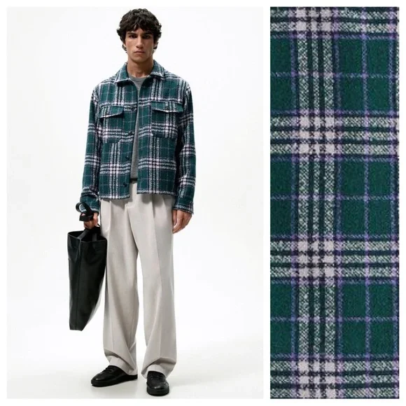 Zara Uae Zara Textured Plaid Overshirt TEXTURED OVERSHIRT WITH